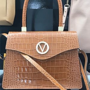 RARE VALENTINO Melanie Croco Convertible Satchel